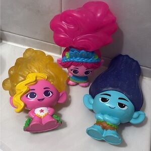 Bundle of 3 DREAMWORKS TROLLS Band Together Squishy Stretchy Glitter-Filled Hair
